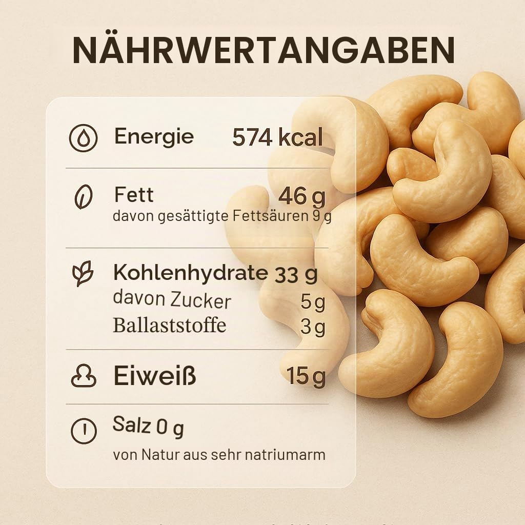 GiDeli Cashewkerne Ganze ungesalzen im Eimer reich an proteinen, vitaminen & mineralstoffen naturbelassen ohne zusatzstoffe, vegan 10kg