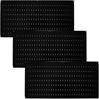Wall Control Pegboard Value Pack - (3) Pack of Wall Control 16-Inch Tall x 32-Inch Wide Horizontal Black Metal Pegboards f...