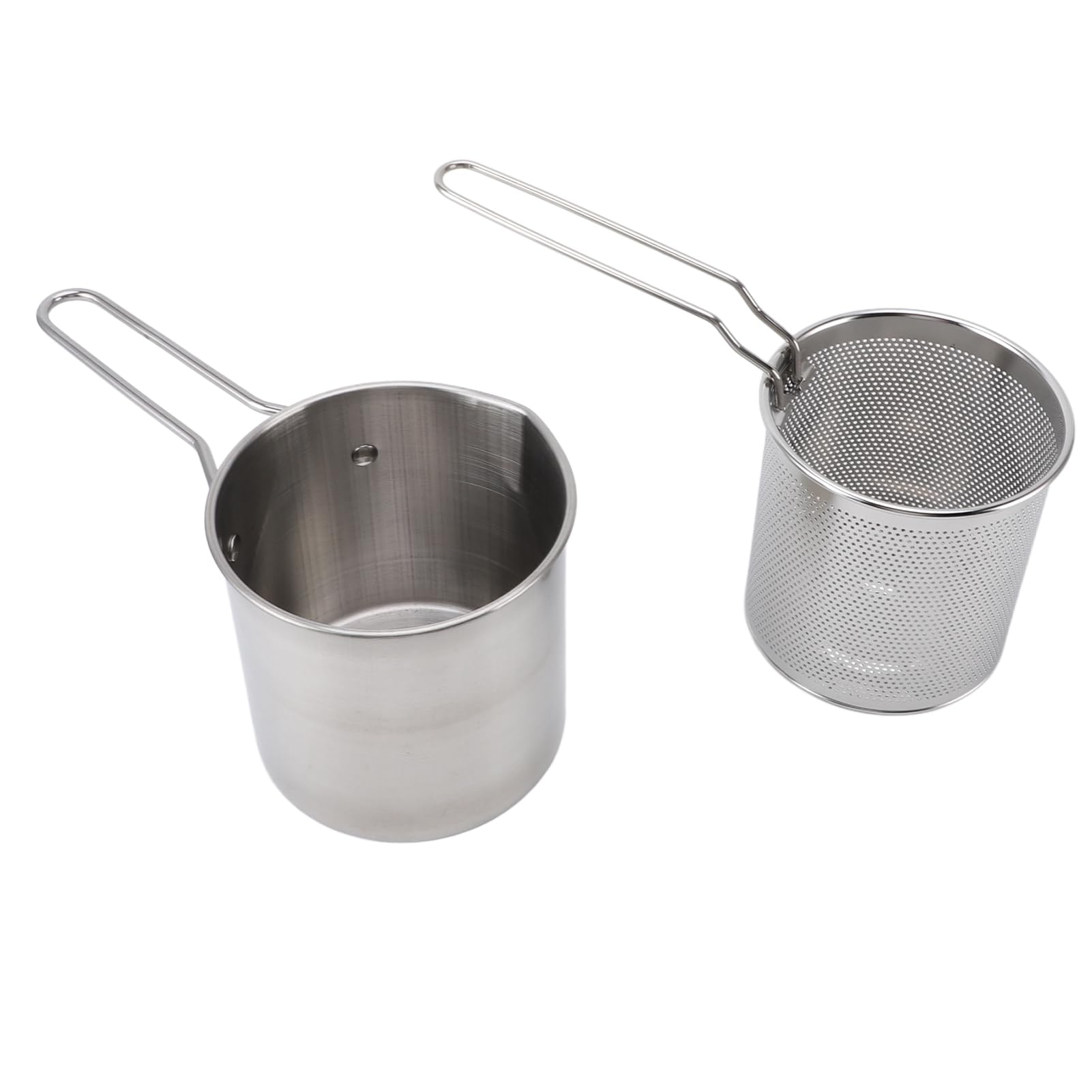 304 Stainl Steel P Yer Pot with Strainer Basket, Handle, for Ying Fish, Shrimp, Ies - Commercial Ade Yer Pot, P Yer, y Pot