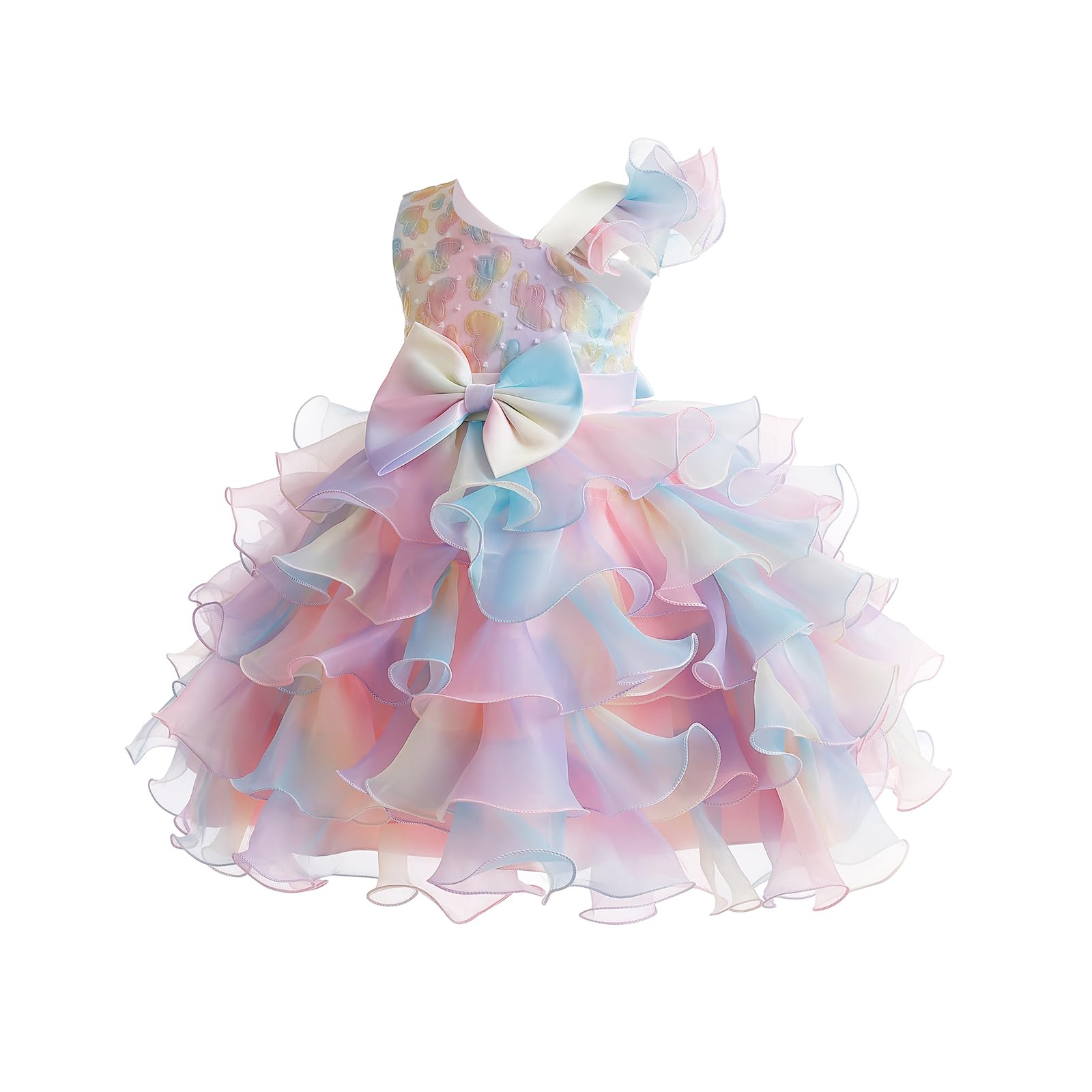 Miipat Niña Vestidos de un Hombro con Lentejuelas Princesa Sin Mangas Vestido de Dama de Honor de Boda Vestido de Tul para Fiesta