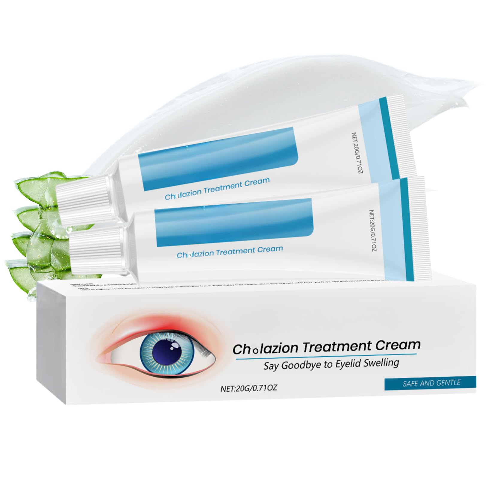 2pcs Chalazion & Blepharitis Eye Care Cream, Stye Care for Dry Eyes, Reduce Swollen Eyelids,Irritation, Relieve Eyelids Itchy