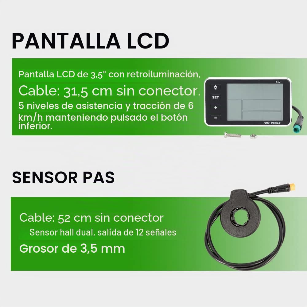 YOSE POWER Ebike - Kit de conversión para bicicleta eléctrica (36 V, 250 W, 26 pulgadas, con controlador integrado, batería de 36 V13 Ah)