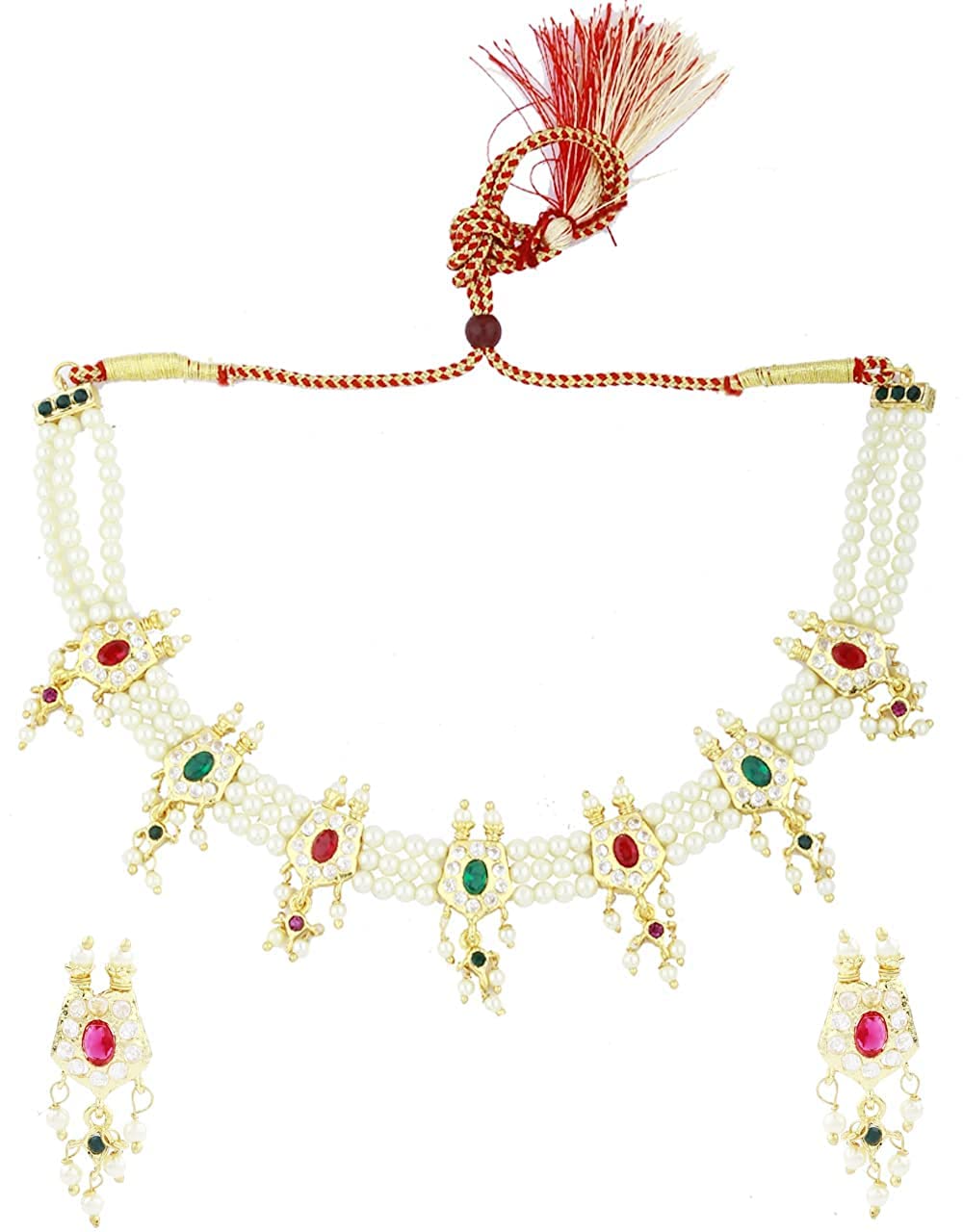 Anuradha Art Gold Tone Designer Tanmani Necklace Set | Traditional Tikda Necklace For Women | Kolhapuri Jewellery (B0B6ZYXLC1) Amazon Price History, Amazon Price Tracker