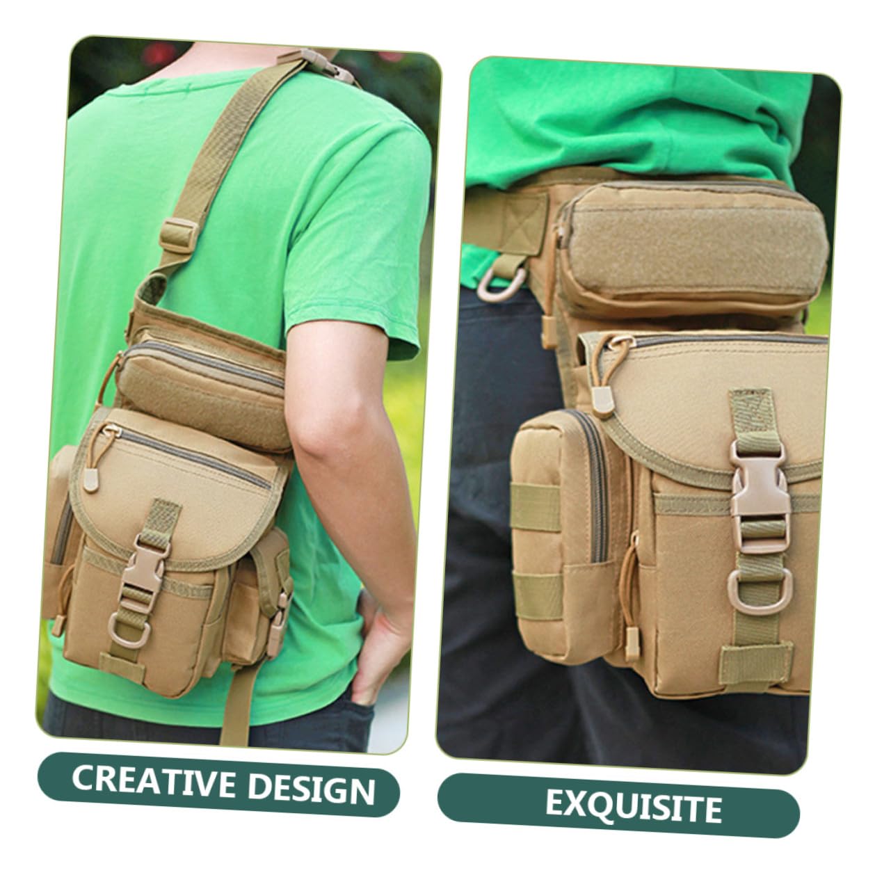 Zerodeko Outdoor Beintasche aus Oxford Gewebe mit Verstellbarem Hüftgurt Multifunktionale Oberschenkel und Hüfttasche für Motorrad Angeln und Outdoor Sport