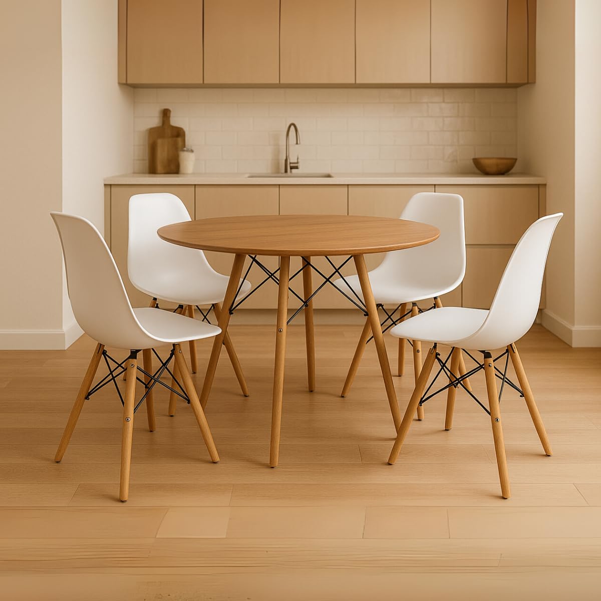 Pe Palito Base Eiffel 75cm Eucalipto Charles Eames Para Mesa MDF