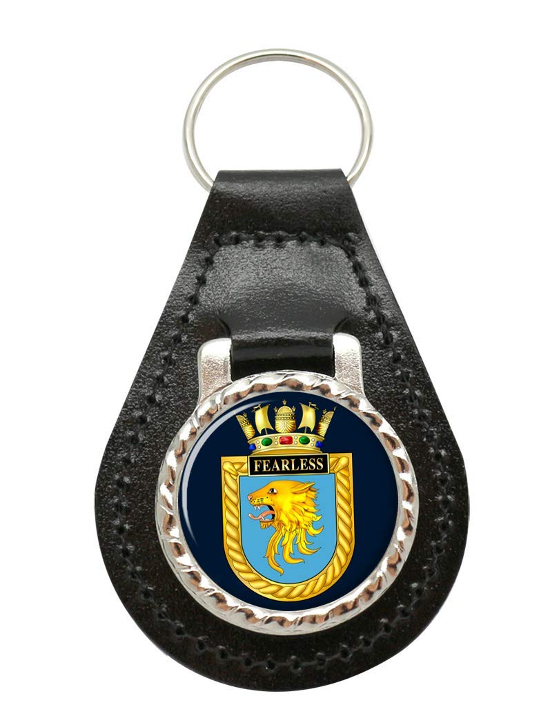 Giftshop UK HMS Fearless, Royal Navy Leather Key Fob