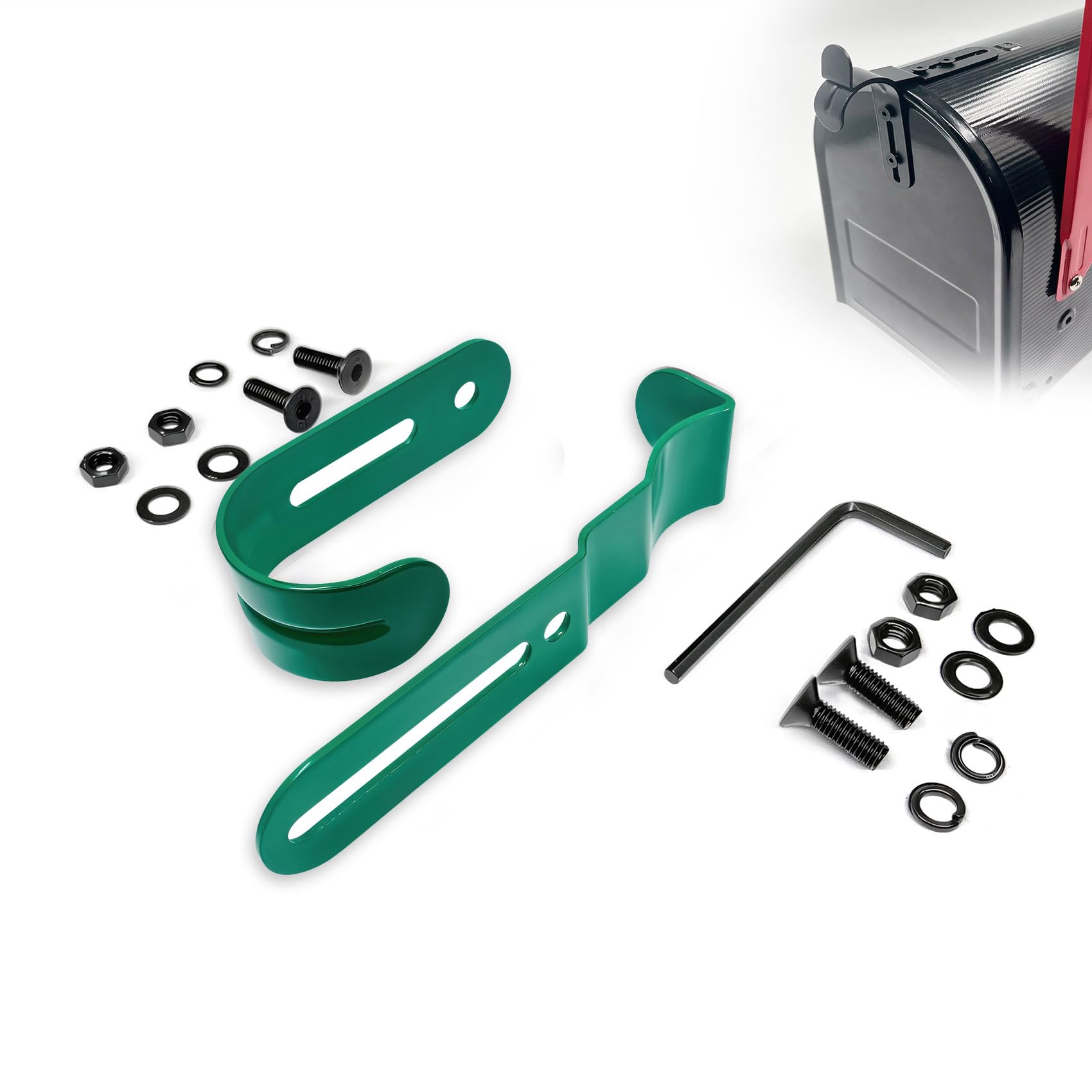 Thickened Mailbox Latch and Handle Kit,Mailbox Latch Replacement Kit,Secure Replacement Parts for Repairing Mailbox Door latches, Easy to Install and with a Solid and Durable Structure. (Green)