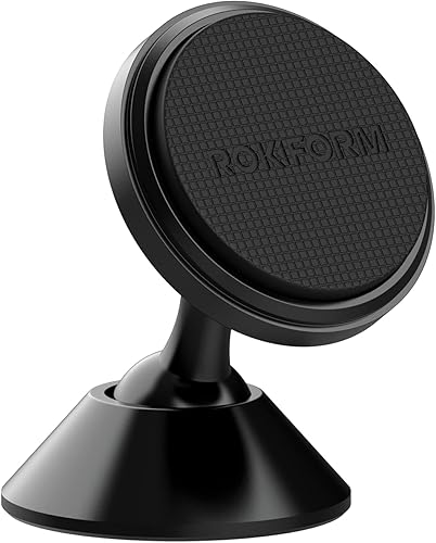 ROKFORM - Soporte magnético ajustable para automóvil, giratorio de 360 grados con cinta VHB 3M, soporte para teléfono celular, soporte de aluminio