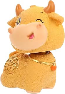 1Pc Bezerro Bobble Cabeça Boneca Brinquedo De Mesa Mini Decoração Brinquedos De Mesa Bonsai Ornamento Balançando Cabeça Boneca Vaca Figura Balançando Cabeça Decoração Animal SUPVOX