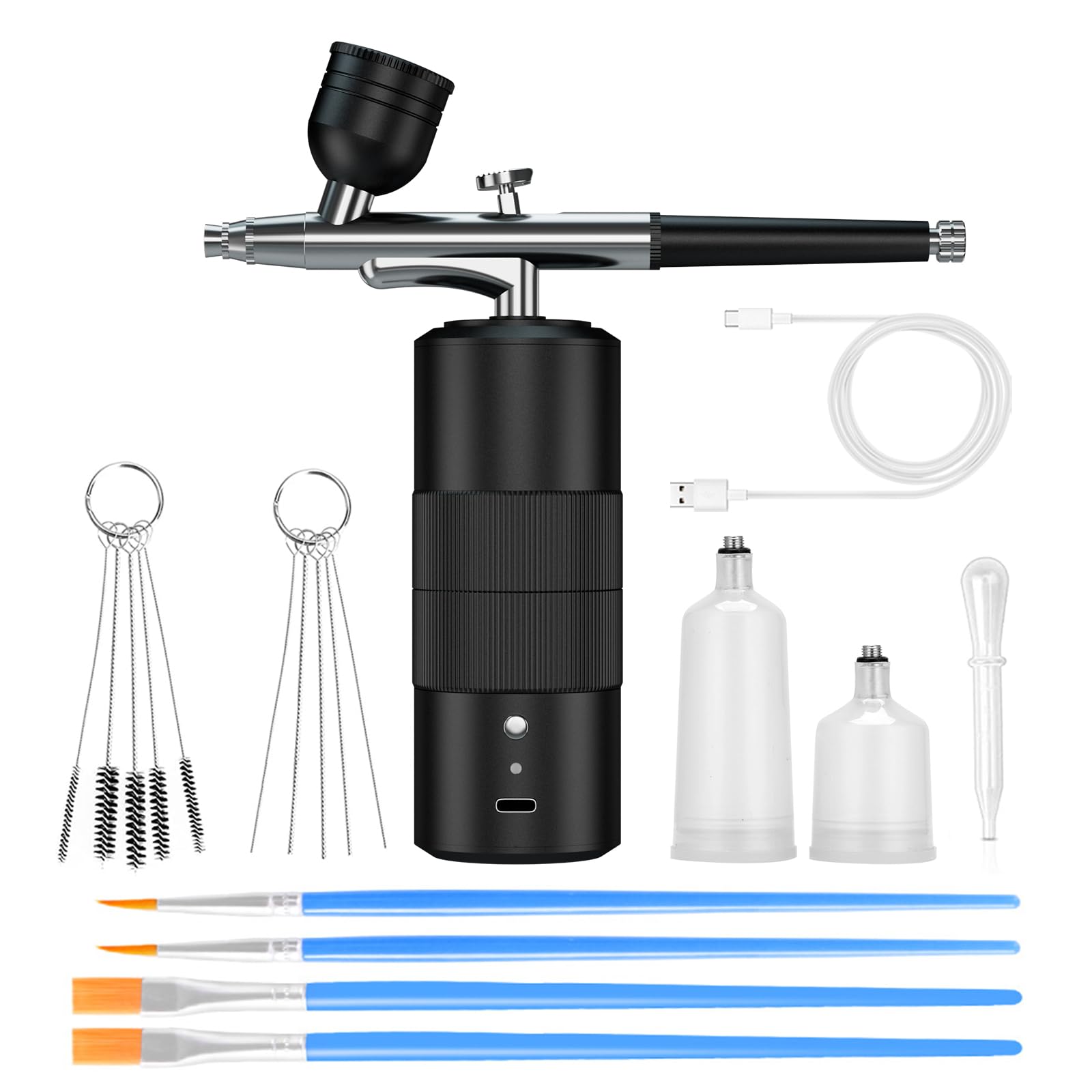 Kit aerografo portatile Airbrush Kit con compressore d'aria Aerografo per unghie Compressore aerografo ad alta pressione per unghie Mini aerografo portatile (nero)