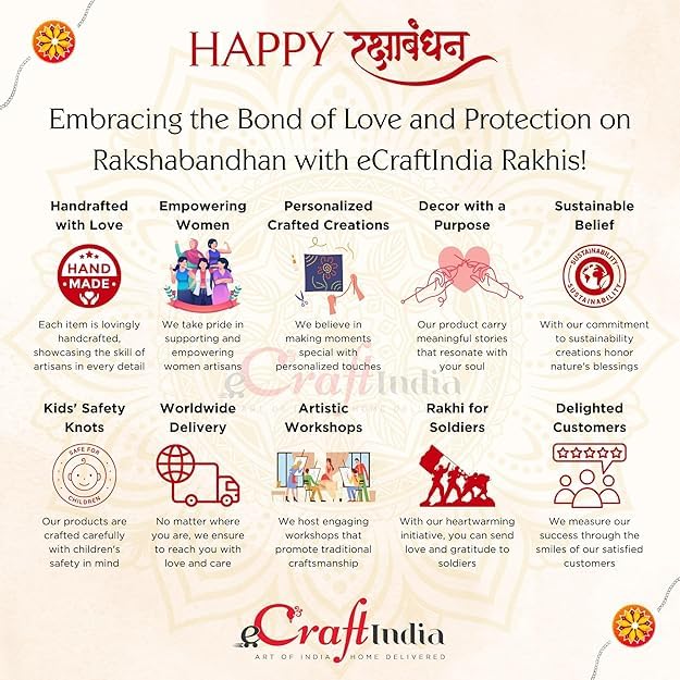 Image of eCraftIndia Pack of 20 Multicolor Flower Designer Rakhi for Brother Bhai Bhaiya | 20 Best Bro Ever Fridge Magnets Gift Combo Set | Roli Chawal Pack | Raksha Bandhan Floral Rakhi Collection