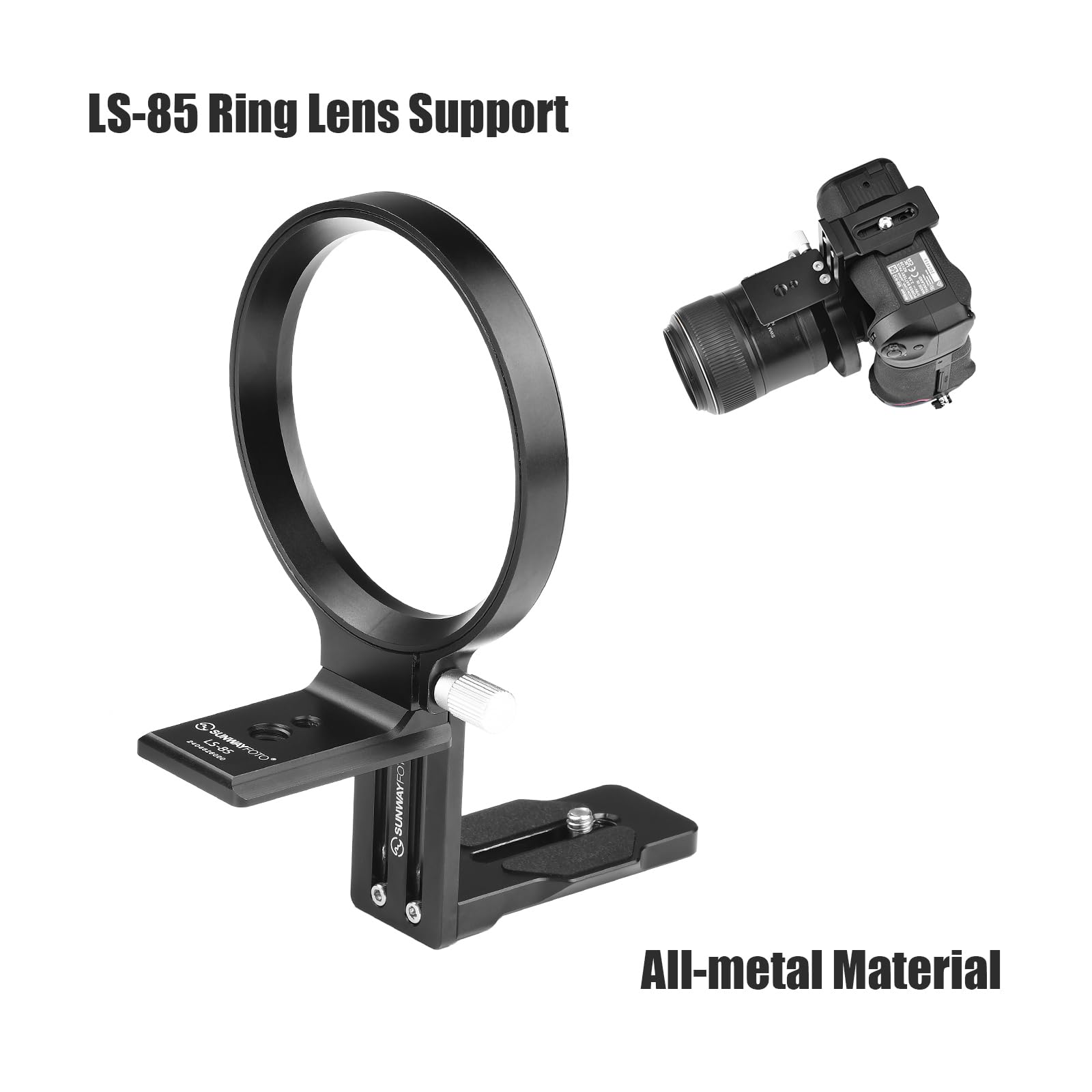 Sleeve Swivel Sunwayfoto DSLR Battery Grip Tripod Mount Ring - Dettaglio