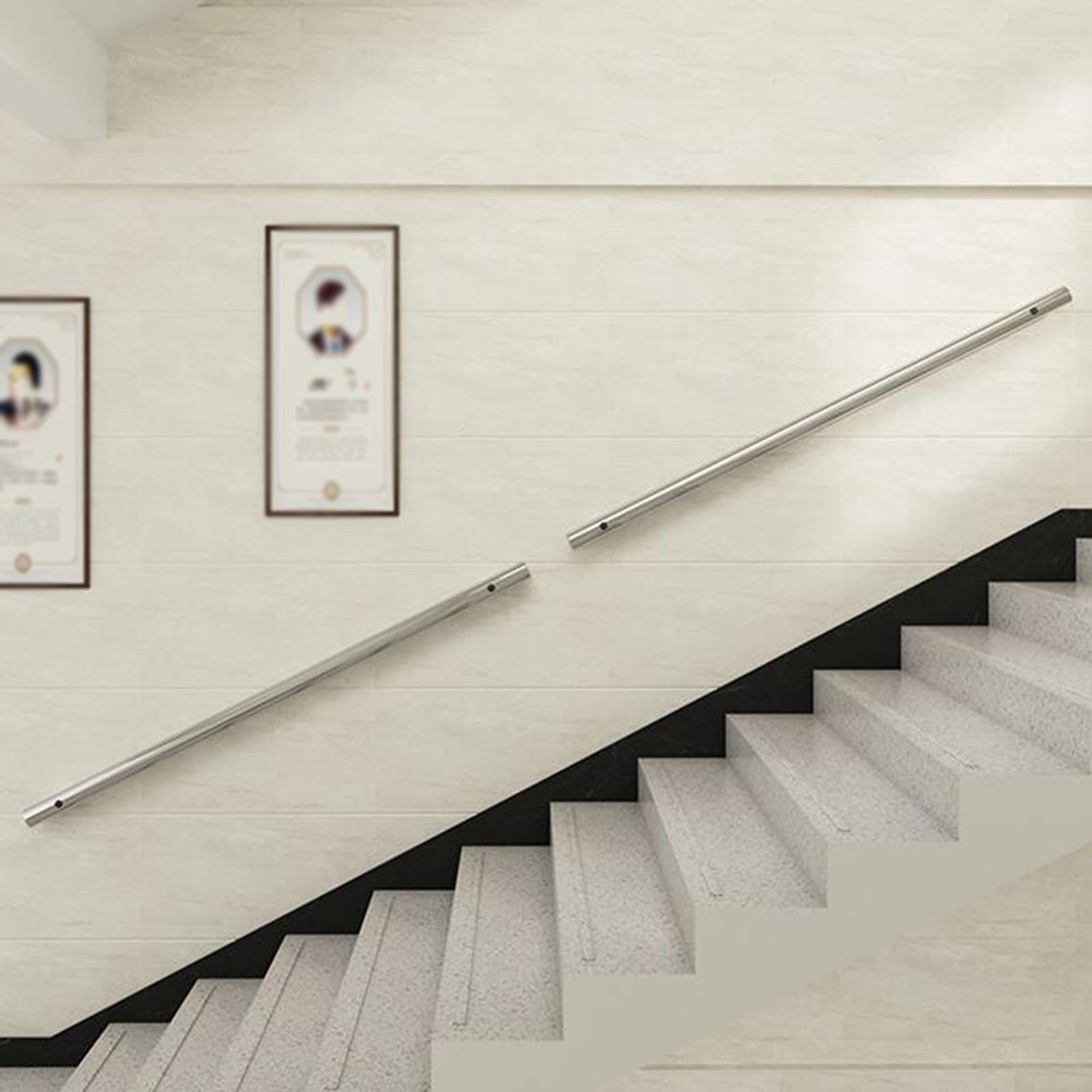 Barandillas Antideslizantes de Acero Inoxidable para escaleras, Kit de barandilla con Varilla de Soporte de 100 cm para barandillas de escaleras Interiores, de hospitales y hogares