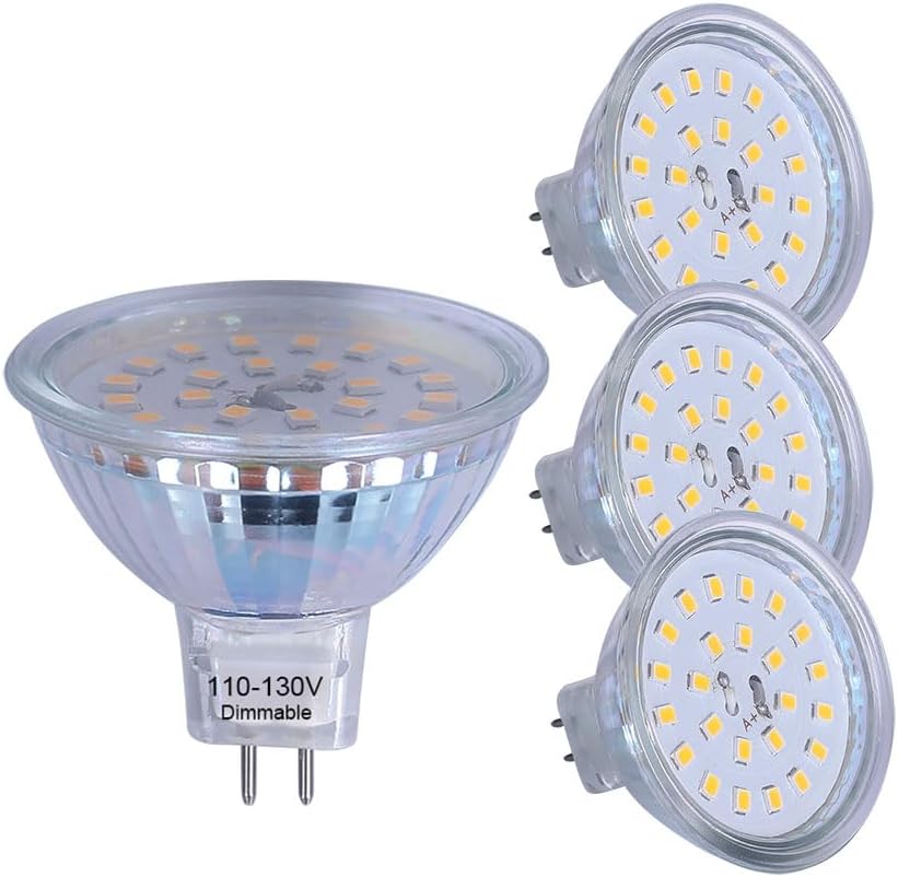 mr16 led Bulb dimmable 120v 110V 5w 2700K Warm White Soft White Spot Light Equivalent to 50w Halogen Bulb for Tracking Light MR16 Fixture 110-130v Dimmable Warm White 2700k
