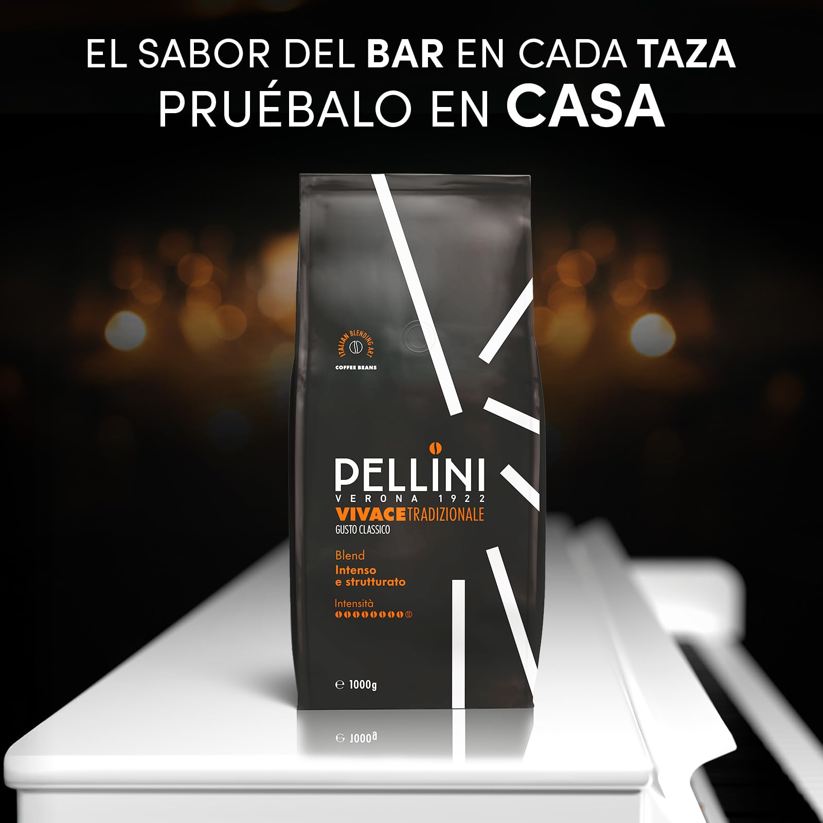 Pellini N.82 Vivace Café en Grano Espresso 1 kg Mezcla Clásica Arábica Robusta Tueste Medio