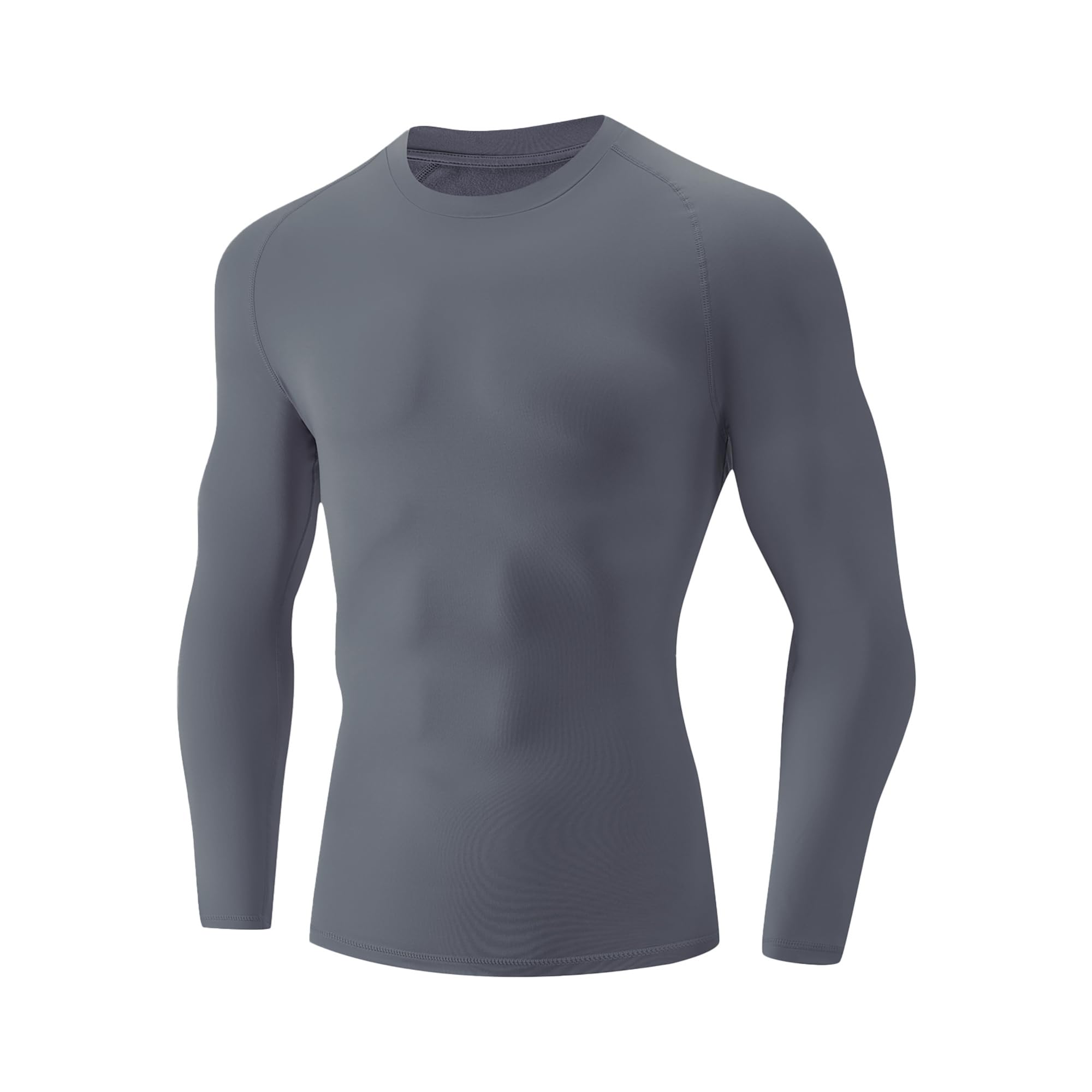 �️JUNMAO Thermal Compression Shirt Long Sleeve for Men 1,3 or 5 Pack Athletic Base Layer for Basketball Running Grey