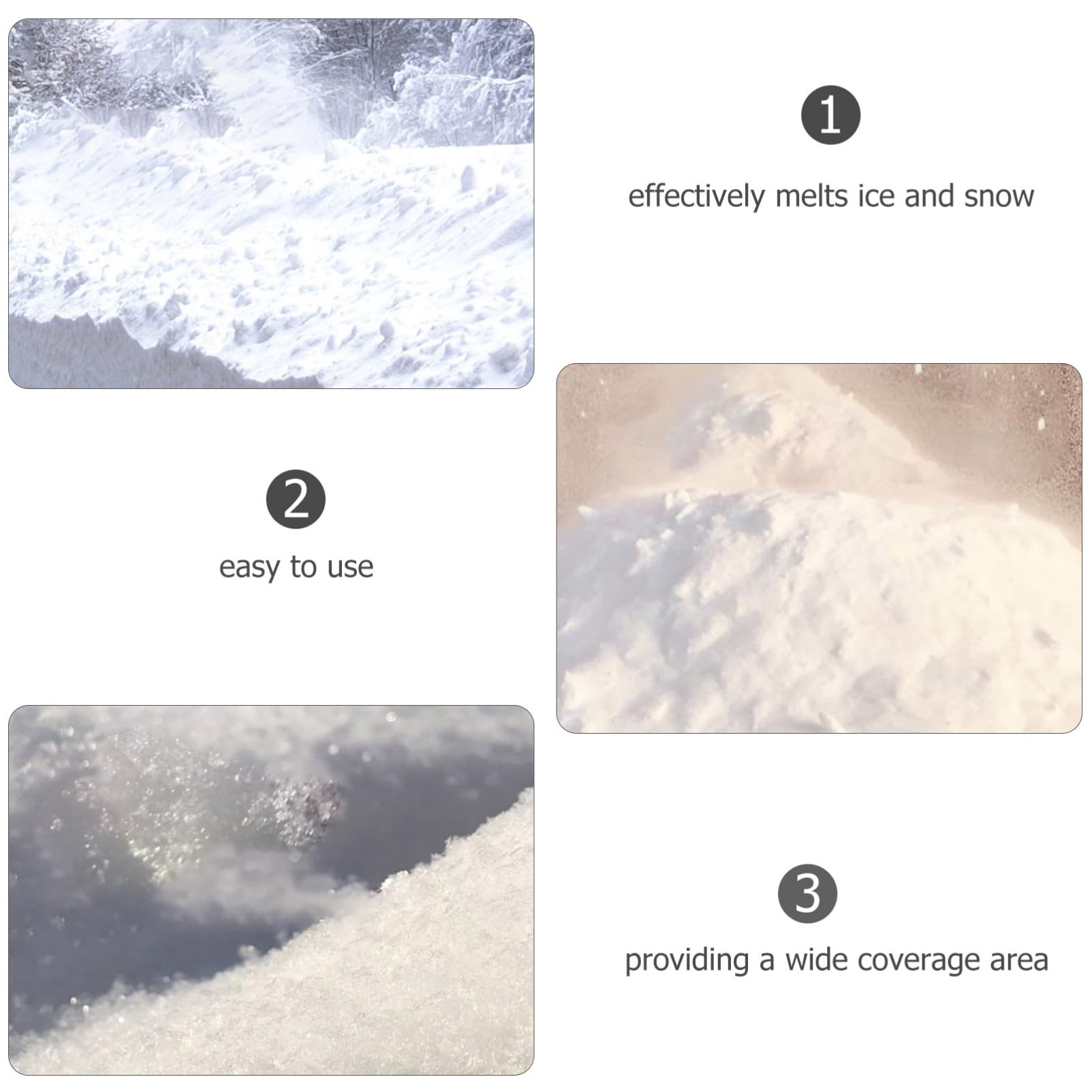 Happyyami Agente Derretidor de Nieve para Carreteras, Compuesto 1kg, Acción Rápida para Eliminar Hielo y Nieve, Mejora la Seguridad al Conducir