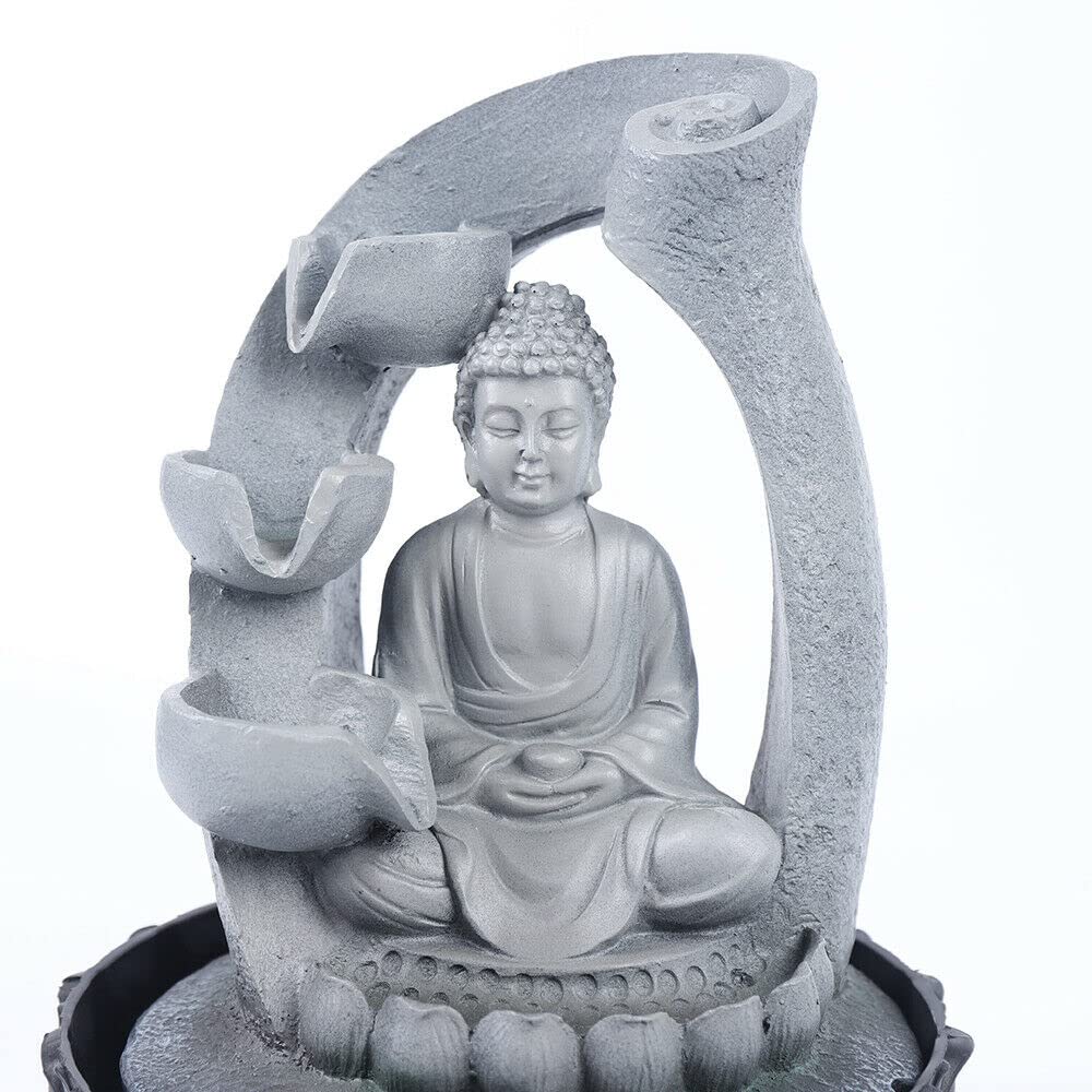 Zen Light Kamerfontein Boeddha tuinfontein waterval fontein LED-licht Indoor Decor 21 x 21 x 28 cm