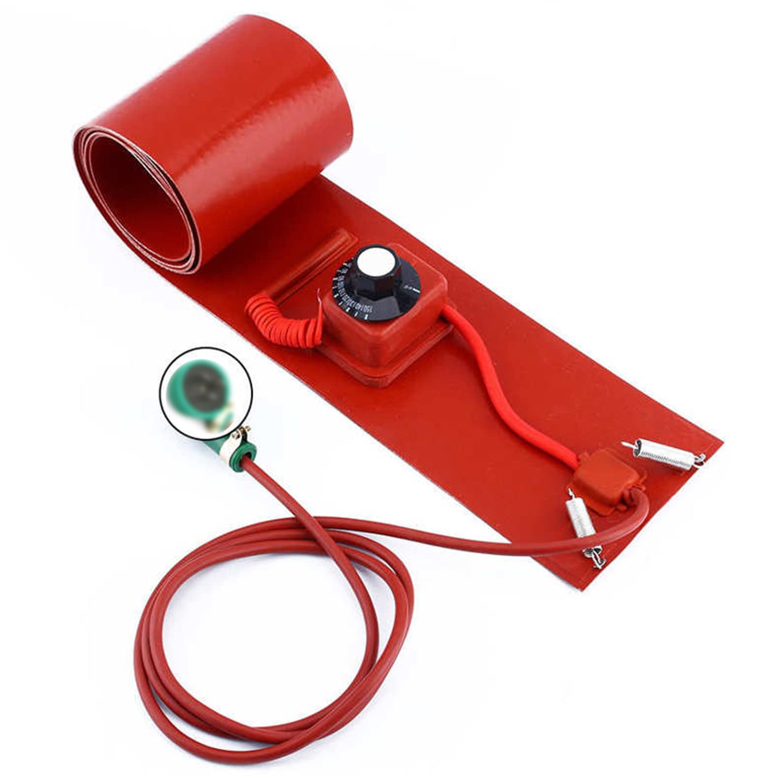Heavy Duty Calentador for Aceite Tambores - 53 Galones - 220V,Metal Calentador de Almohadilla térmica,Calentador de Caucho de Silicona con termostato Giratorio Ajustable,200L 68.5×9.8” 3000W