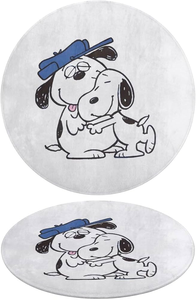 全新未使用 2022年 スヌーピー オラフ & アンディ 丸型クッション Amazon | スヌーピー オラフ マット 円形マット ラグマット 丸型 60cm