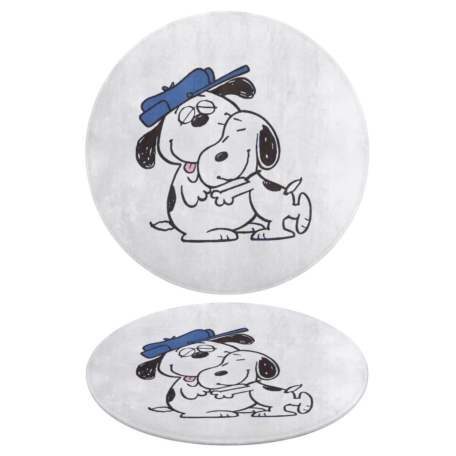 Amazon | スヌーピー オラフ マット 円形マット ラグマット 丸型 60cm