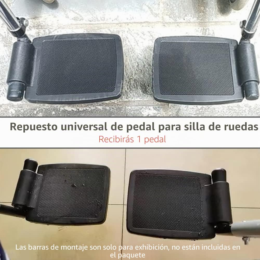 Reemplazo universal de reposapiés para silla de ruedas, almohadilla para reposapiés de pedal de pierna, montaje de tubo de 7/8", se adapta a la mayoría de las sillas de ruedas, 1 pieza