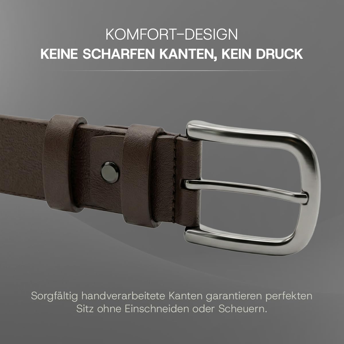 [Test SEHR GUT, Note 1.1] Here Mood Herren Leder Gürtel 4cm, Ledergürtel, Herren-Gürtel aus Echt Büffelleder, Vatertagsgeschenk für Papa Mann, Männer Geschenk, Herrengürtel, Männergeschenke