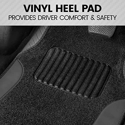 BDK Floor Mats for Cars, Two-Tone Carpet Car Floor Mats with Faux Leather Accents, Automotive Floor Mat Set with Built-In Heel Pad, Stylish Interior Car Accessories (Gray) by BDK - Used condition - Image 4