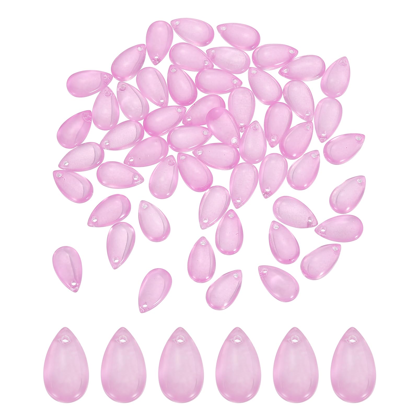 sourcing map 60 Pcs Teardrop Crystal Glass Beads, 8x14mm Teardrop Glass Charm Pendants Water Drop Beads Top Drilled for Jewelry Making DIY Craft Bracelets Necklace, Pastel Purple โ image 1