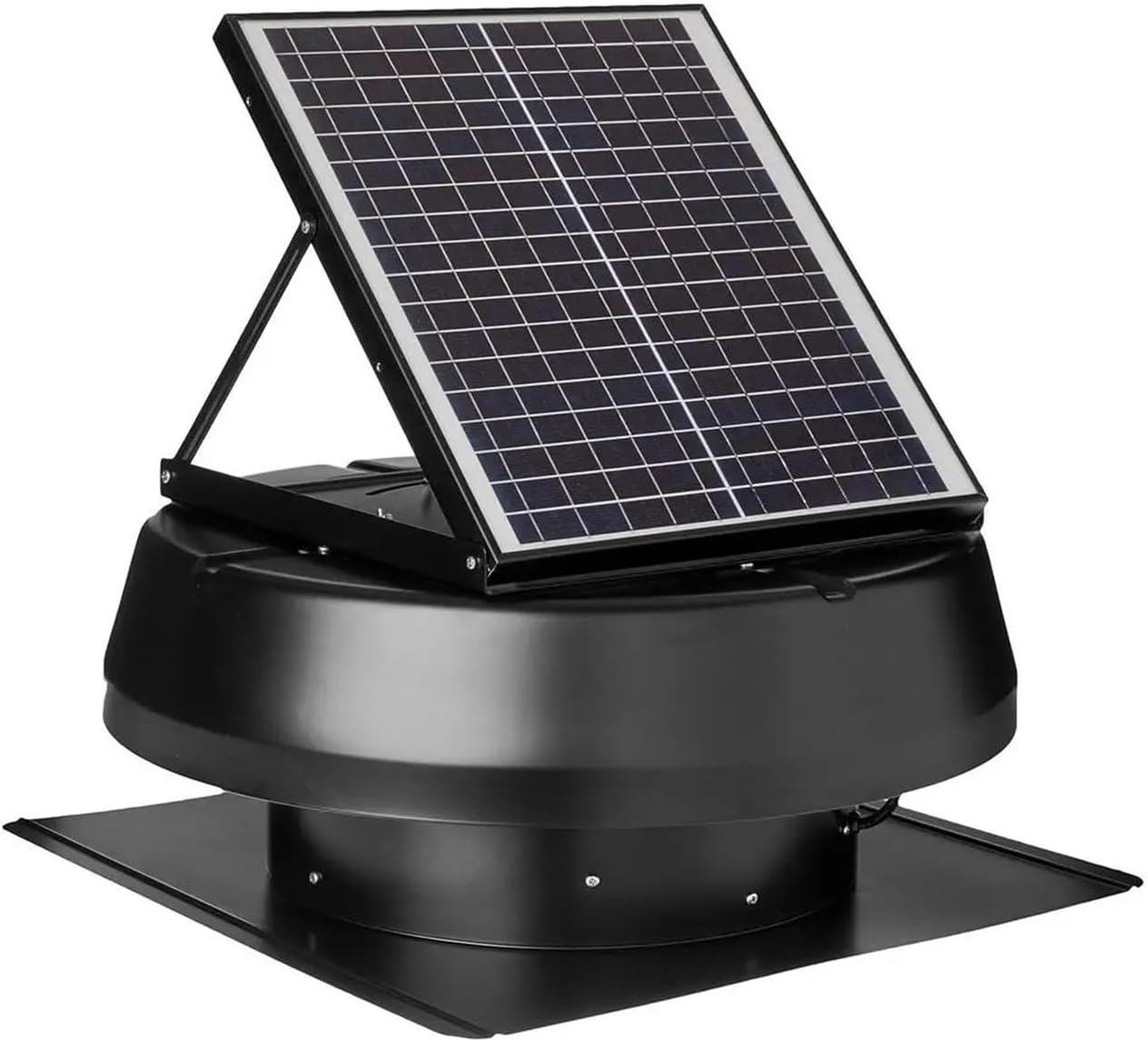 Thermostatic Solar Attic Exhaust Fan 14" 1750 CFM Black 2500 sq ft