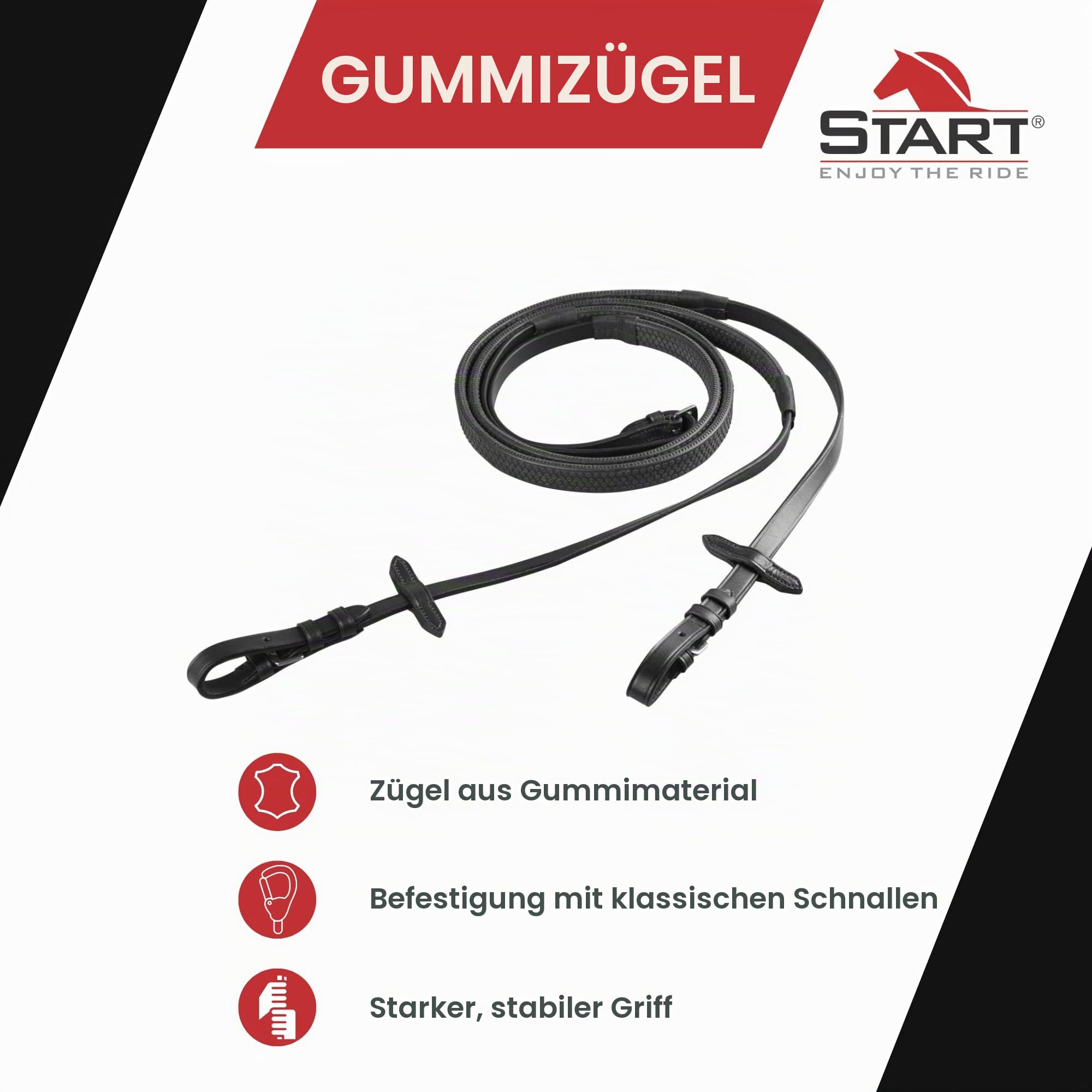 Start Reiten Gummizügel rutschfestes Muster