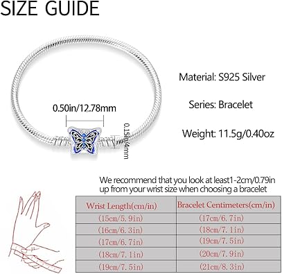 MICOO 925 Sterling Silver Snake Chain Butterfly Charms Bracelet, Evil Eye Bracelet with 5A Cubic Zirconia Bracelets for Women Birthday Gifts