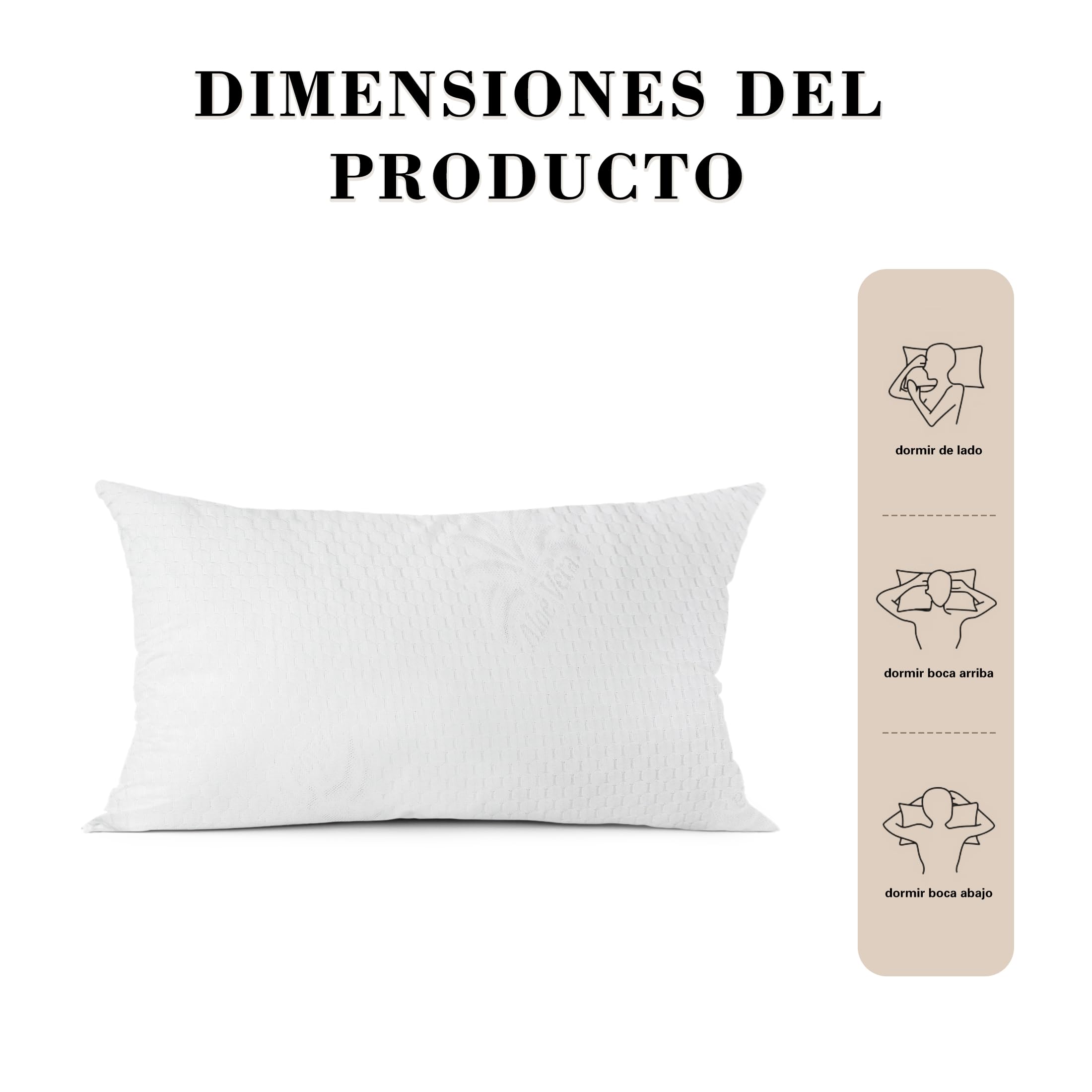 MANEMI Set 2 Almohadas Viscoelástica 40x105cm Transpirable, Relleno de Espuma de Memoria Fragmentada envueltos en Capas de Fibra, Funda de Aloe Vera, Experiencia de Sueño Fresca y Cómoda