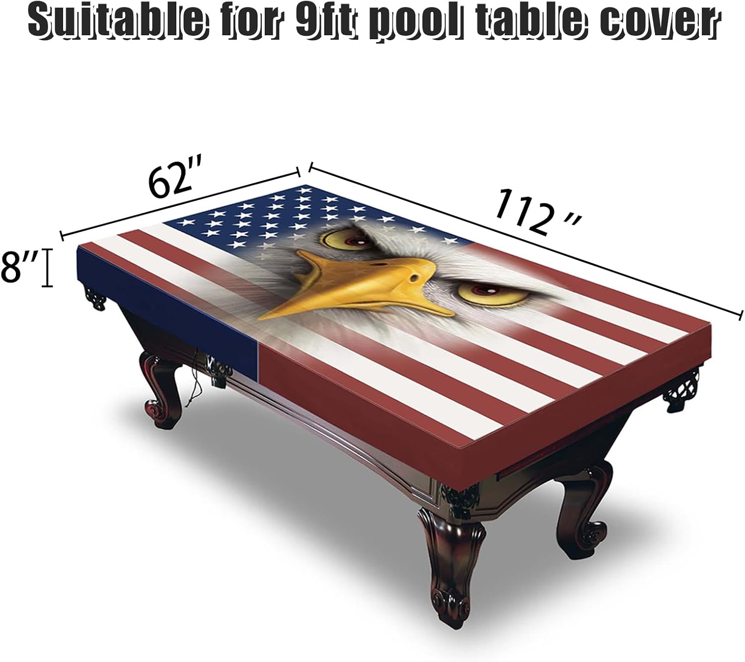 Pool Table Cover, Waterproof & Dustproof Outdoor/Indoor Pool Table Accessories，Billiards Accessories Polyester Taffeta Cloth Table (9ft)