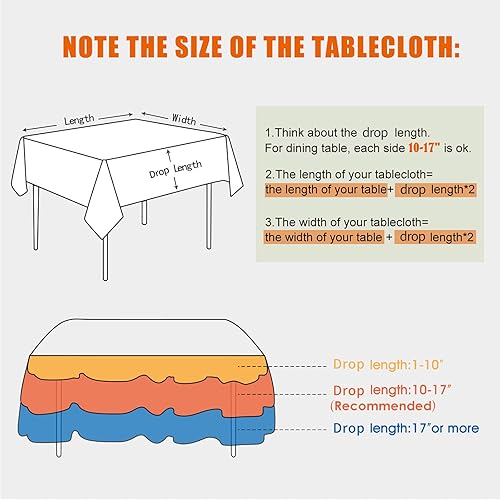 Miniatura 6 de Mantel rectangular de 55 x 71 pulgadas, lino sintético, sin arrugas e impermeable, color verde celadón, mantel rectangular de Acción de Gracias,