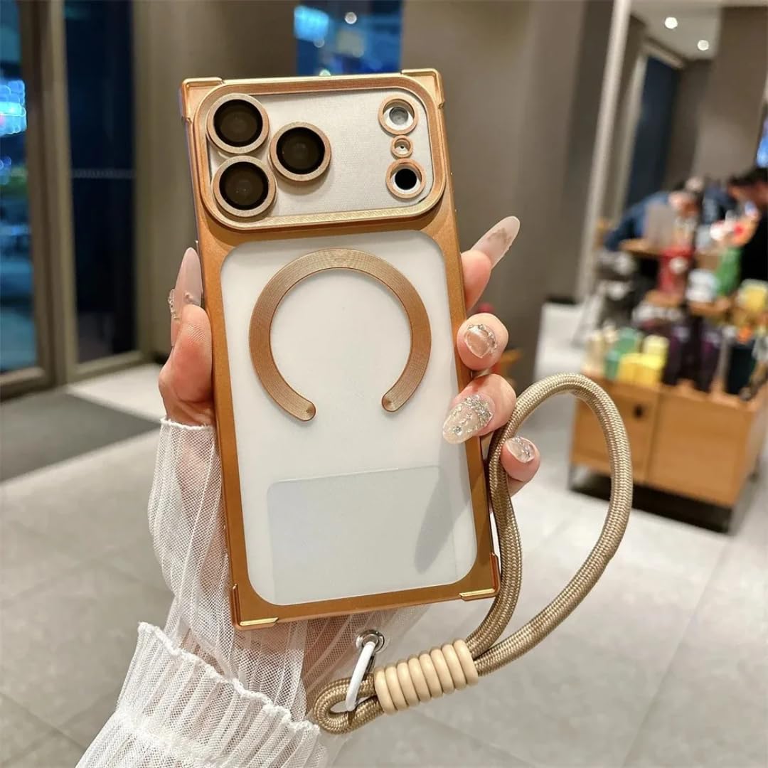 Coque de protection transparente mate iPhone 15 Plus antichoc TPU plaqué avec dragonne - 8