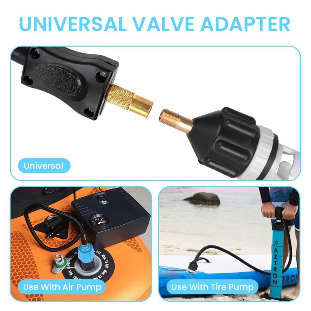 OFFCUP Adaptador de Válvula para Canoa, Bomba de Aire Sup Convertidor, Accesorios para Paddle Board Kayak Bote Inflable