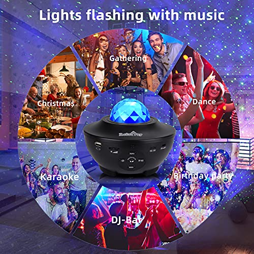 Projetor Galaxy Star, projetor de luz estrelada para quarto com 21 modos de iluminação com controle