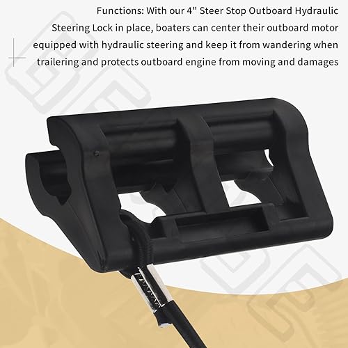 Miniatura 6 de BERPSE Bloqueo de dirección hidráulica fuera de borda de 4 pulgadas, para accesorios de barco bajo fuera de borda, protectores de popa para