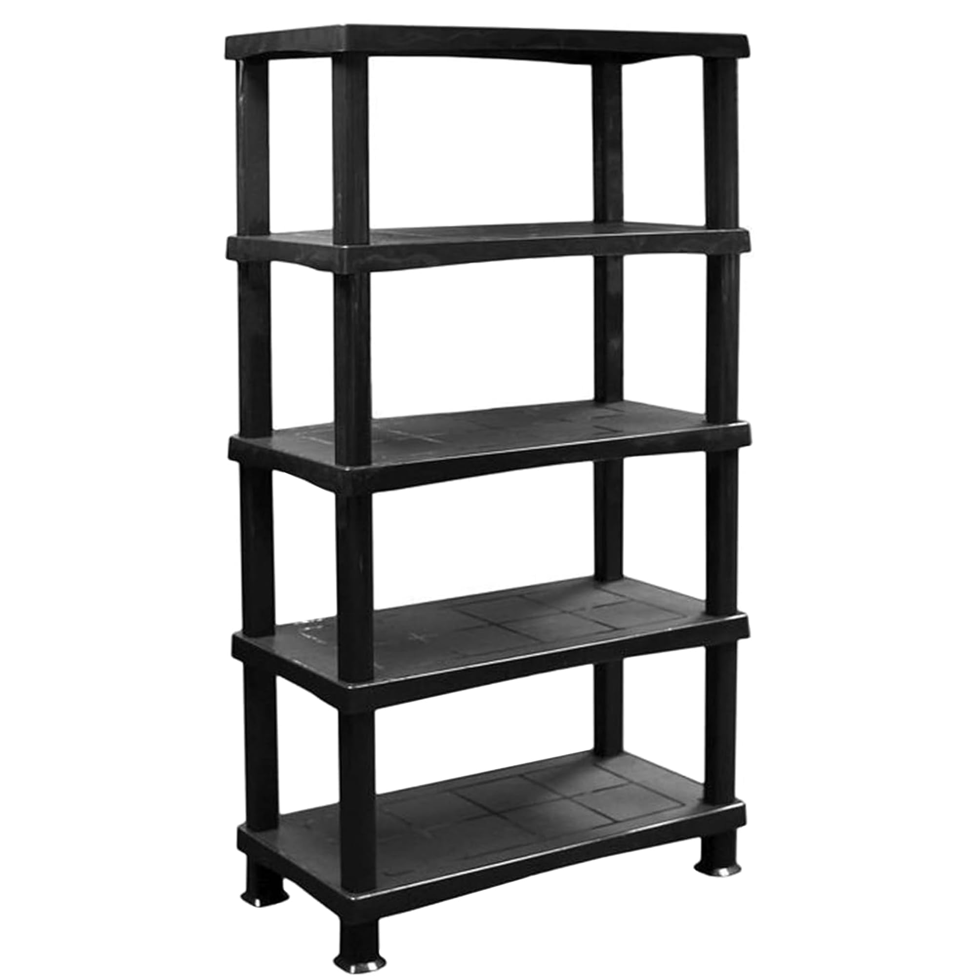 5-Tier Plastic Shelving Unit - Storage Racking Shelves for Home, Shed, Warehouse - No Tools Required,- Maximum 25kg per Shelf Capacity, Size: H 175cm x W 80cm x D 40cm Ideal for Bulk Storage Needs
