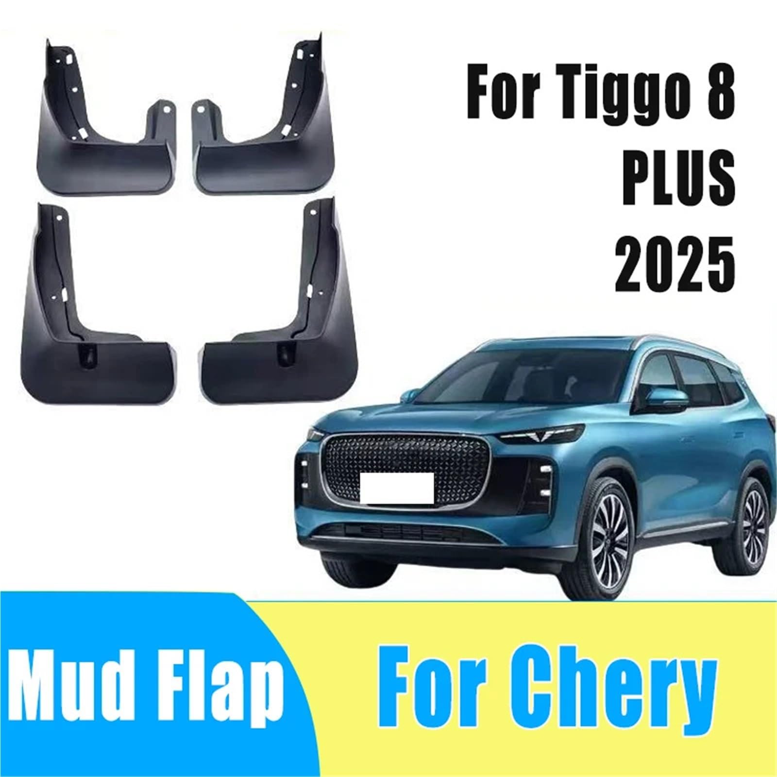 Auto-Kotflügel Passend für Chery Tiggo 8 PLUS 2025, 4 Stück, wasserdicht, für Autoreifen, verhindert Spritzwasser