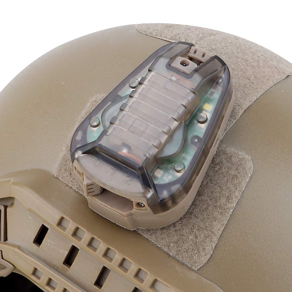 Lampe de Casque Tactique, Casque imperméable Airsoft Vert Rouge Clignotant lumière de Signal (Tan (Lampe OD))