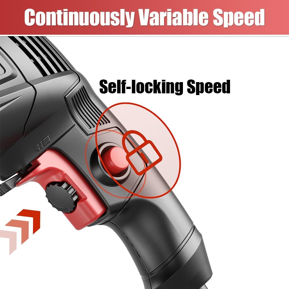 YUEWO 780W Impact Drill 1/2-Inch Corded Drill with Variable Speed 0-3000RPM for Metal, Concrete Drilling and Installation