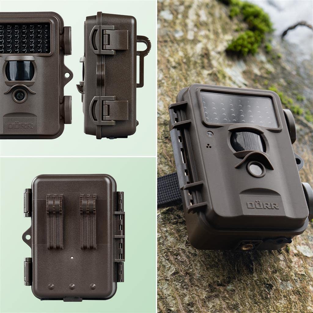 DÖRR Wildkamera Mini Black 30MP 4K Starter-Set mit SD-Karte und Batterien | Bewegungsmelder, Tag- & Nachtaufnahmen, unsichtbarer Infrarotblitz 940nm, Tierbeobachtung, Grundstücksüberwachung