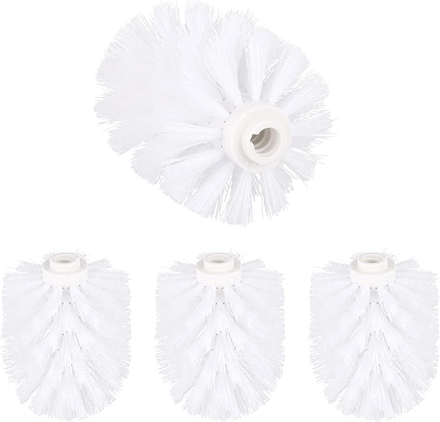 SacJkt Replacement Toilet Brush Head, 4 Pcs Durable Round Toilet Cleaning Brushes Head Screw On