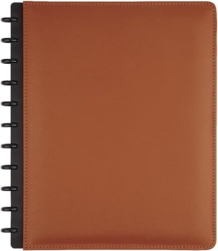 TUL Cuaderno con sistema de toma de notas personalizado, tamaño carta, cubierta de cuero, marrón