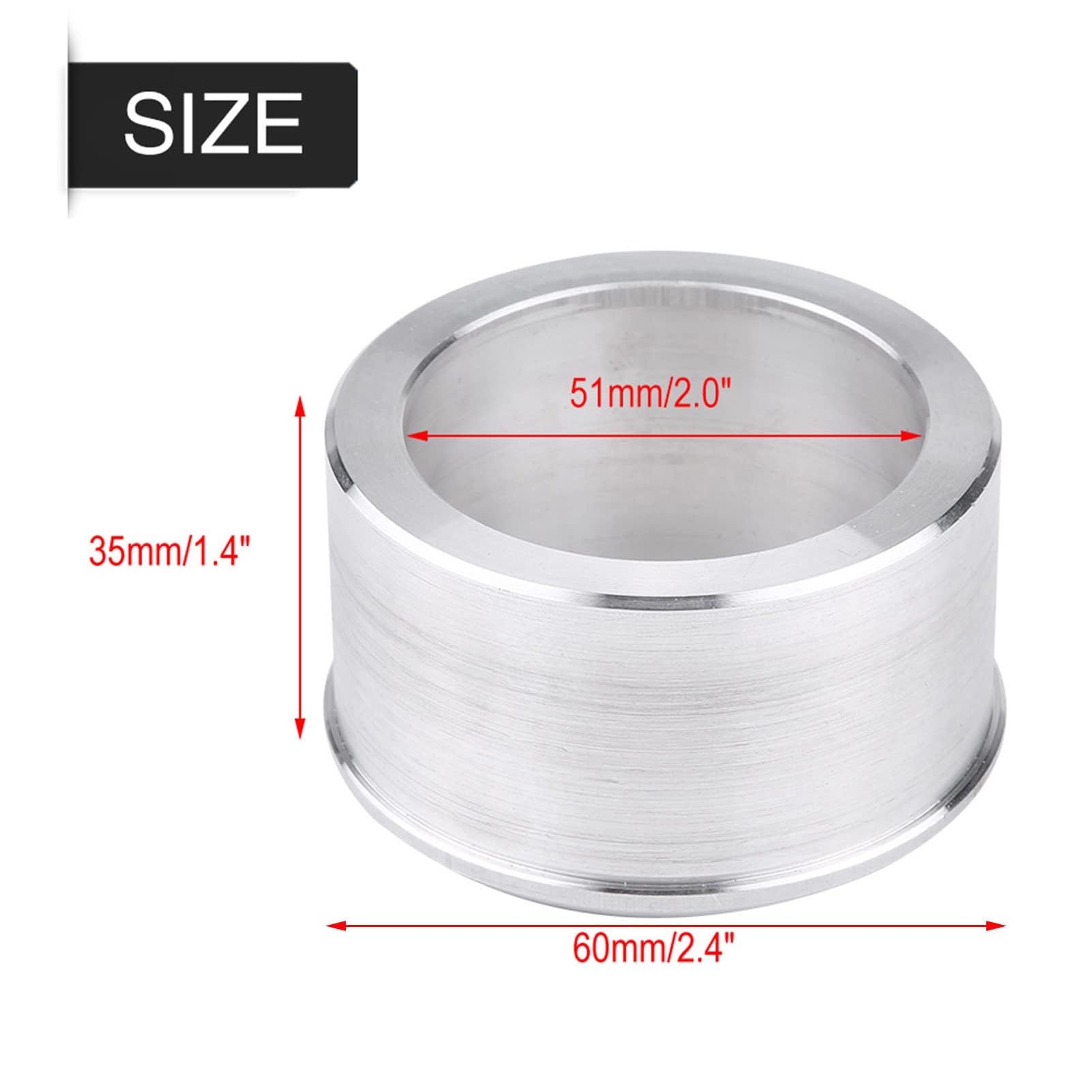 Adaptador de conector de tubo de escape Qiilu de aluminio de 60 a 51 mm para motocicleta, reductor, silenciador