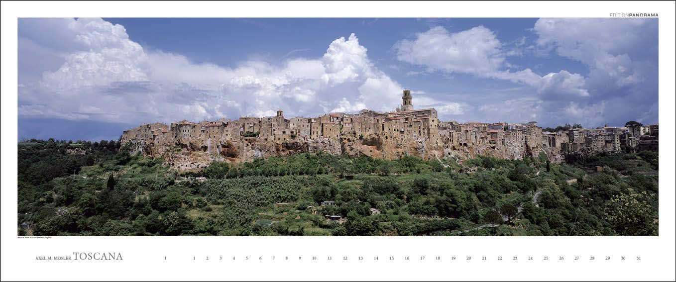 Toscana: Immerwährender Panorama-Kalender in 1,15 Meter Breite