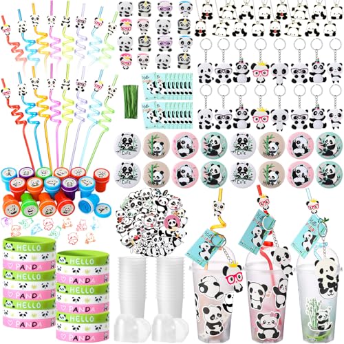 Pochette surprise panda : 195 cadeaux d'anniversaire avec collier et porte-clés