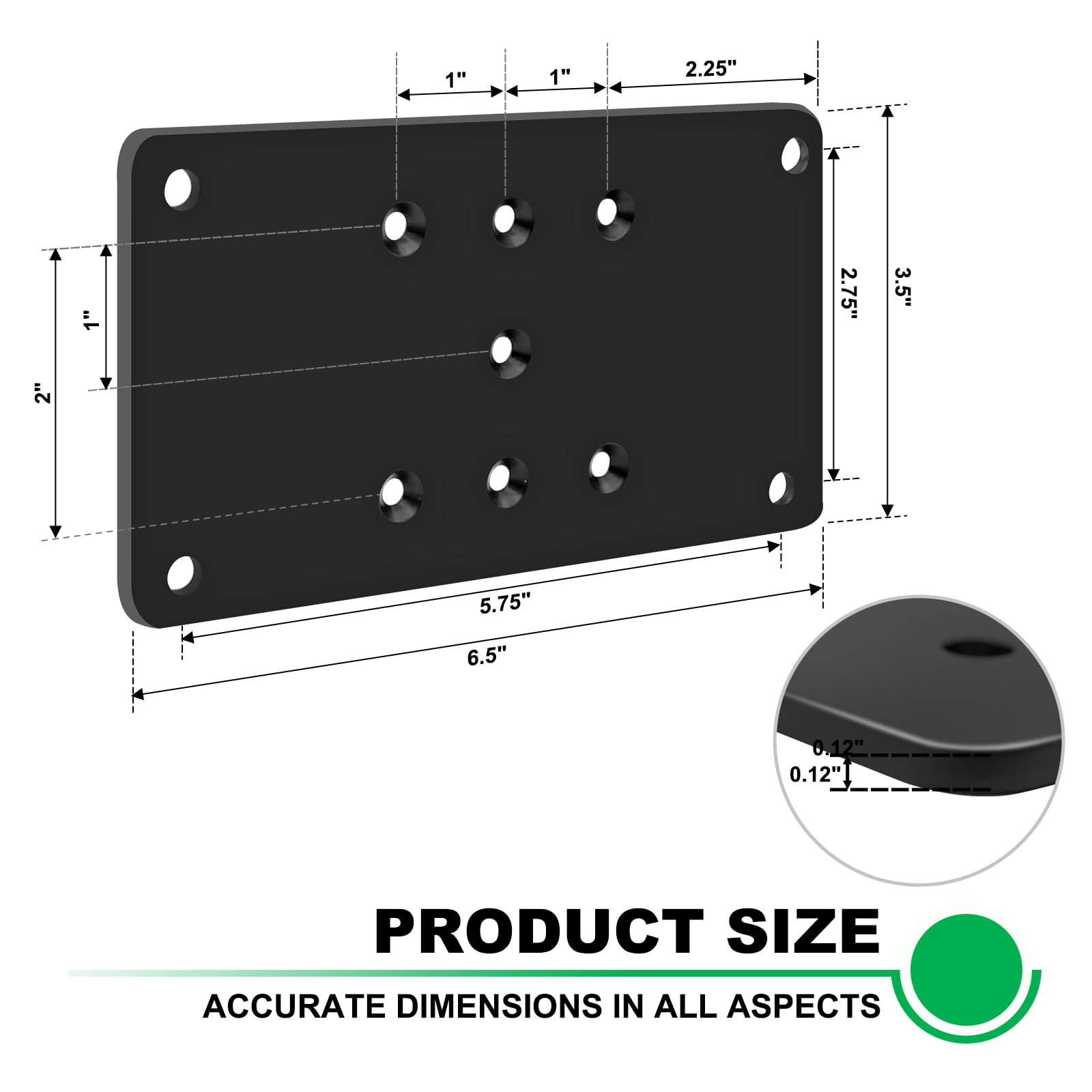 4 soportes de poste de 3.5 x 6.5 para base de anclaje de poste de madera de 4 x 4, placa de acero con agujeros para conector de junta de madera, color negro